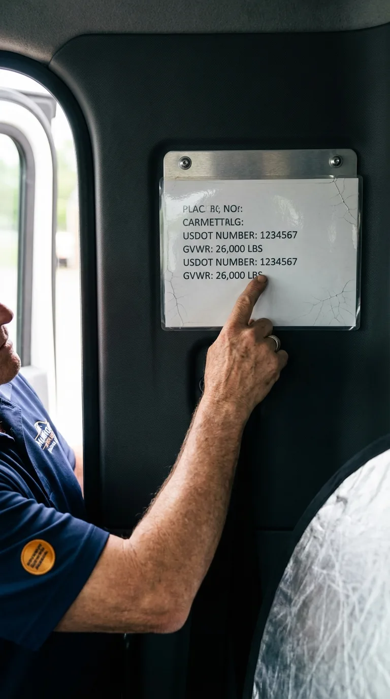USDOT licensing placard verification in Mount Horeb